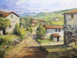 Village in Spain 30x40 by Bob Bradshaw